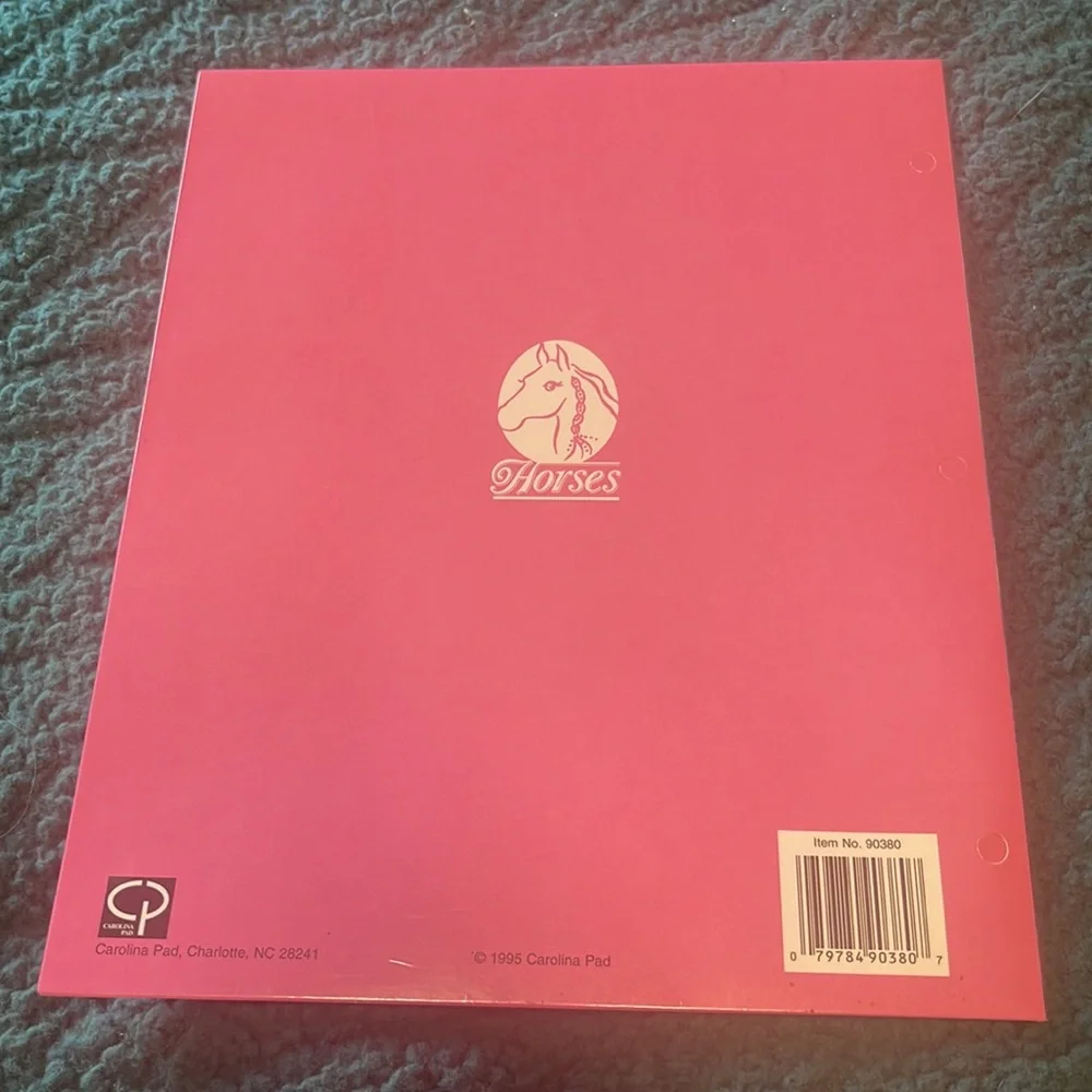 Vintage 1995 Horses pocket folder